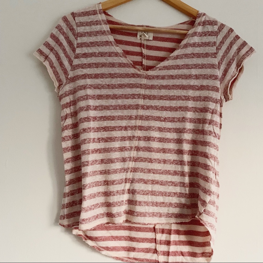 ⭐️ Project Social T PST V Neck Striped Tee